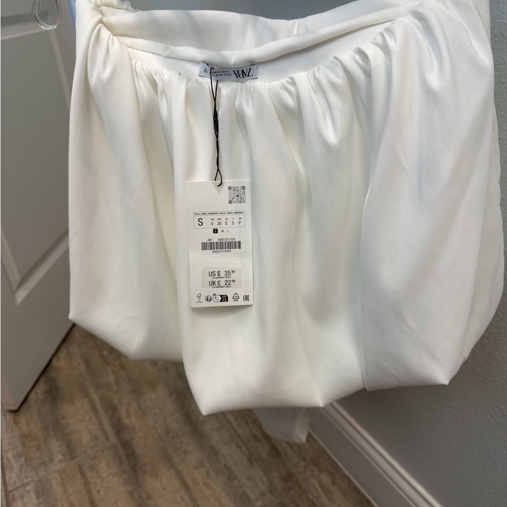 Zara White Strapless Bubble Bodysuit - Picture 3 of 5